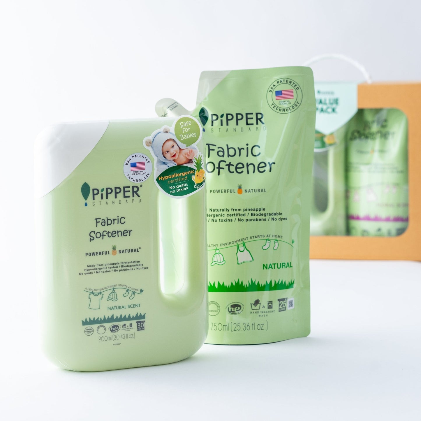 Natural Fabric Softener - Natural scent - Pipper standard - saving bundle
