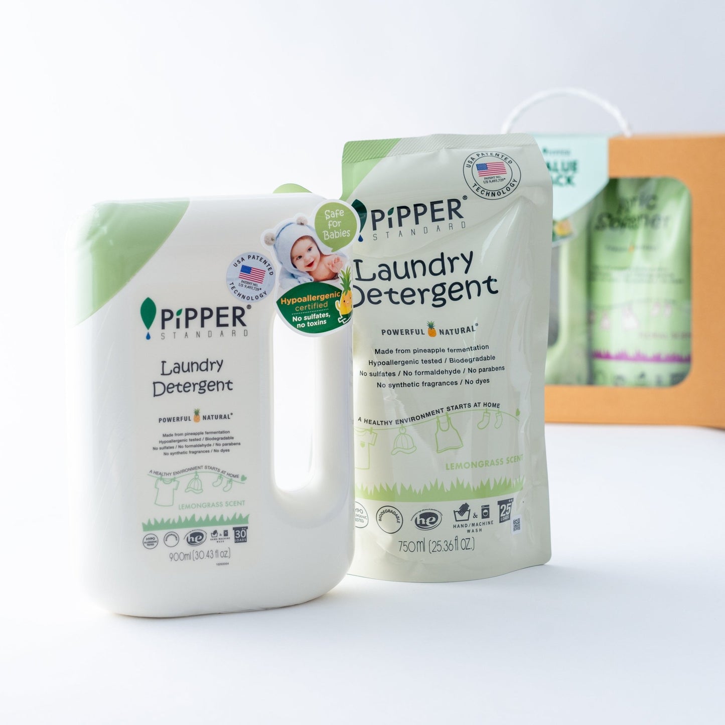 Natural Laundry Detergent - Lemongrass scent - Pipper Standard