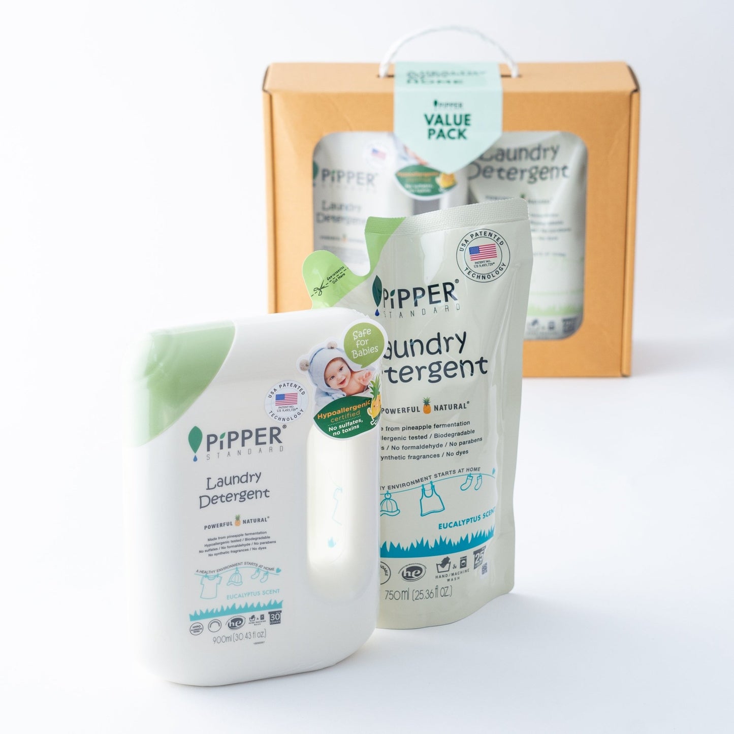 Natural Laundry Detergent - Eucalyptus scent - Pipper Standard